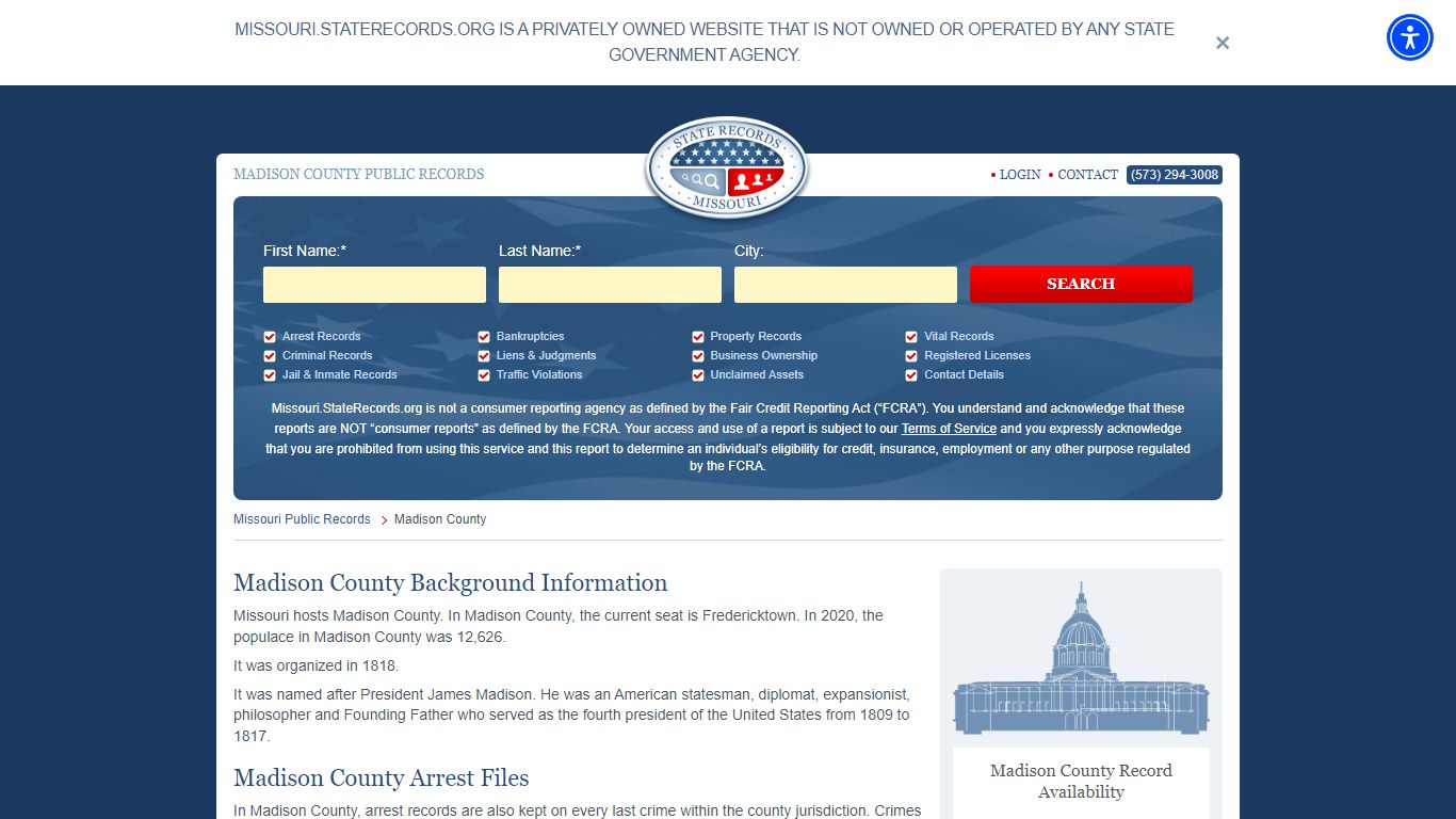 Madison County Arrest, Court, and Public Records | StateRecords.org